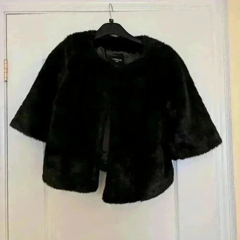 Cinemoda Italia size medium shirt faux fur coat
